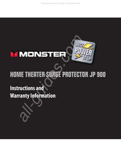 Monster Power JP 900 Instrucciones E Información De Garantía