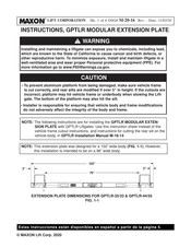 Maxon GPTLR Serie Instrucciones
