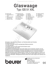 Beurer GS 51 XXL Manual Del Usuario