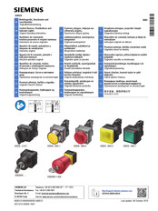 Siemens SIRIUS 3SB3000-1 A20 Serie Instructivo Original