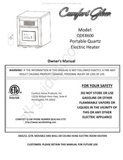 Comfort Glow QDE8600 Instrucciones De Instalación Y El Manual De Propietario