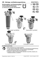 GOK 500ZAZ Instrucciones Para El Montaje Y El Funcionamiento