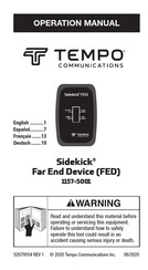 Tempo Sidekick 1157-5001 Manual De Instrucciones