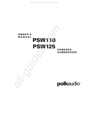 Polk Audio PSW110 Manual Del Propietário