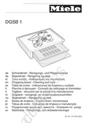 Miele DGSB 1 Indicaciones De Limpieza Y Cuidado