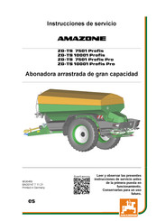 Amazone ZG-TS 10001 Profis Pro Instrucciones De Servicio