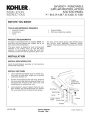 Kohler SYMBIO K-1347 Instrucciones De Instalación