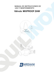 Bardiani Valvole MIXPROOF ZAW Manual De Instrucciones De Uso Y Mantenimiento