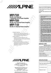 Alpine MRP-F320 Manual Del Usuario
