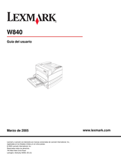 Lexmark W840 Guia Del Usuario