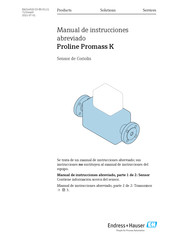 Endress+Hauser Proline Promass K Manual De Instrucciones