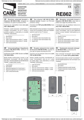 Came RE862 Manual Del Usuario