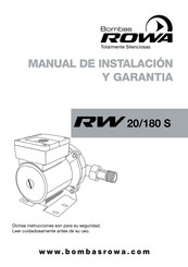 ROWA RW 20/180 S Manual De Instalación