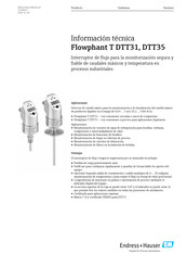 Endress+Hauser Flowphant T DTT35 Manual De Usuario