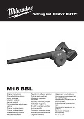 Milwaukee M18 BBL Manual Original