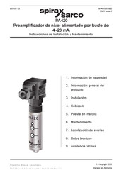 Spirax Sarco PA420 Instrucciones De Instalación Y Mantenimiento