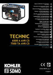 Kohler SDMO TECHNIC 6500 A AVR C5 Manual De Utilización Y Mantenimiento