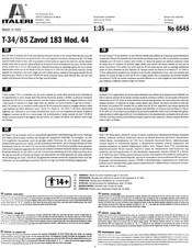 Italeri T-34/85 Zavod 183 Mod. 44 Manual Del Usuario