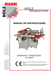 HOLZMANN MASCHINEN K5-260VF Manual De Instrucciones