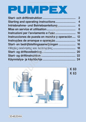 Pumpex K 60 Instrucciones De Puesta En Marcha Y Operacion