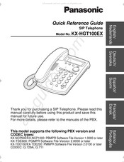 Panasonic KX-HGT100EX Guía De Referencia Rápida