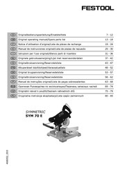 Festool SYM 70 E Manual De Instrucciones Original/Lista De Piezas De Repuesto