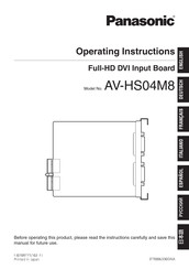 Panasonic AV-HS04M8 Instrucciones De Uso