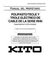 KITO RHN10D-33C-20D Manual Del Propietário