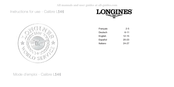 Longines L546 Instrucciones De Uso