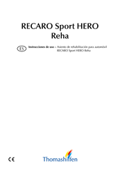 Thomashilfen RECARO Sport HERO Reha Instrucciones De Uso