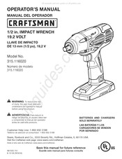 Craftsman 315.116020 Manual Del Operador