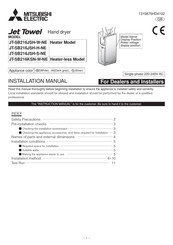 Mitsubishi Electric Jet Towel JT-SB216JSH-H-NE Manual De Instalación