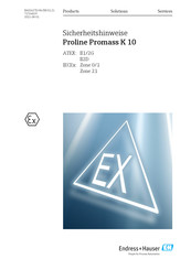 Endress+Hauser Proline Promass K 10 Manual Del Usuario