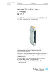 Endress+Hauser RLN22 Manual De Instrucciones Abreviado