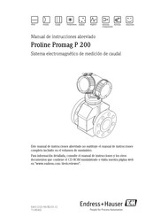 Endress+Hauser Proline Promag P 200 Manual De Instrucciones Abreviado