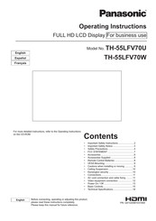 Panasonic TH-55LFV70W Manual De Instrucciones