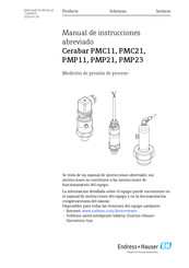 Endress+Hauser Cerabar PMP21 Manual De Instrucciones Abreviado