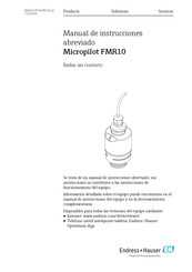 Endress+Hauser Micropilot FMR10 Manual De Instrucciones Abreviado