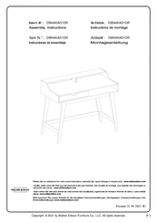 Walker Edison DW44KAD1DR Instrucciones De Ensamblaje