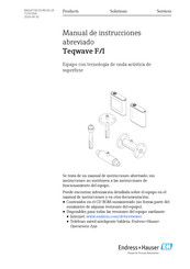 Endress+Hauser Teqwave F Manual De Instrucciones Abreviado