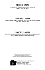 Federal Signal Corporation AM30 Instrucciones Para La Instalación Y El Mantenimiento