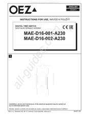 OEZ MAE-D16-001-A230 Manual Del Usuario