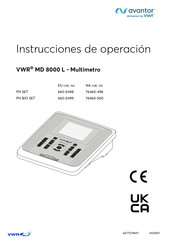 VWR Avantor MD 8000 L Instrucciones De Operación