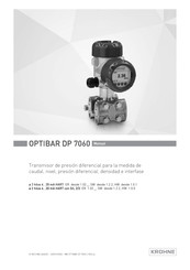 KROHNE OPTIBAR DP 7060 Manual Del Usuario