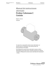 Endress+Hauser Proline Cubemass C Coriolis Manual De Instrucciones Abreviado