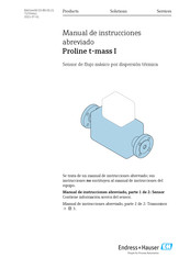 Endress+Hauser Proline t-mass I Manual De Instrucciones Abreviado