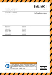 Atlas Copco SML-80-MKII Información Sobre Seguridad