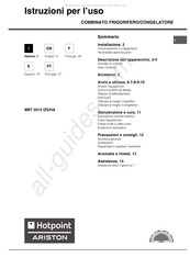 Hotpoint Ariston MBT 2012 IZS/HA Manual De Instrucciones