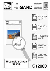 Came GARD Serie Manual Del Usuario