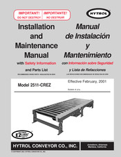 HYTROL 2511-CREZ Manual De Instalación Y Mantenimiento